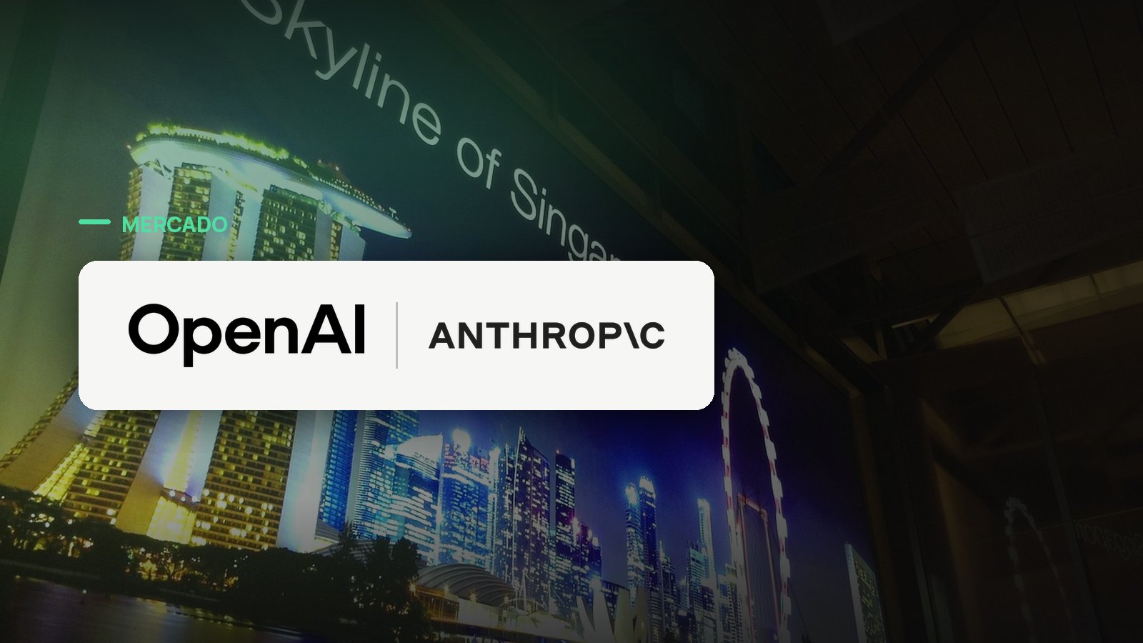 Logo oficial das marcas OpenAI e Anthropic sobre foto de publicidade e preços, capa da notícia: OpenAI corta preço do GPT-5.6 Sol em mais de 20% em meio à disputa com Anthropic e IA chinesa