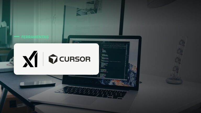 Logo oficial das marcas xAI e Cursor sobre foto de código e desenvolvimento, capa da notícia: xAI expande o Grok Bot para além do beta e leva agentes sempre ativos a mais planos do SuperGrok e do Cursor