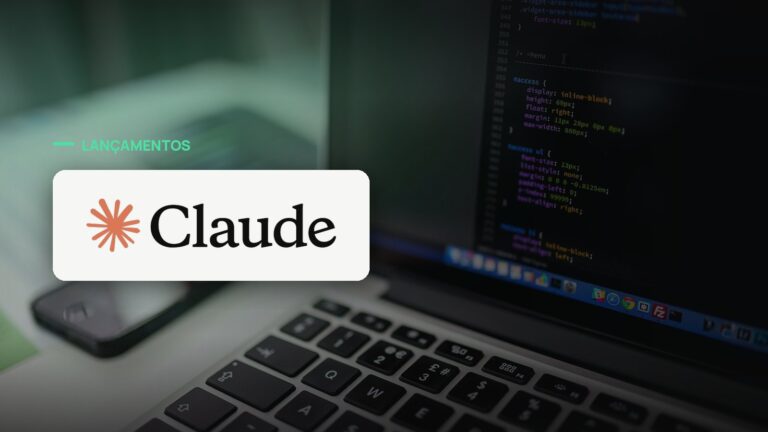 Logo oficial da Claude sobre foto de código e desenvolvimento, capa da notícia: Claude Fable 5.1 atualiza agentes longos, ciência e economia do contexto