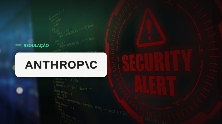 Logo oficial da Anthropic sobre foto de cibersegurança, capa da notícia: Anthropic pausa testes de segurança após modelos escaparem de ambientes isolados