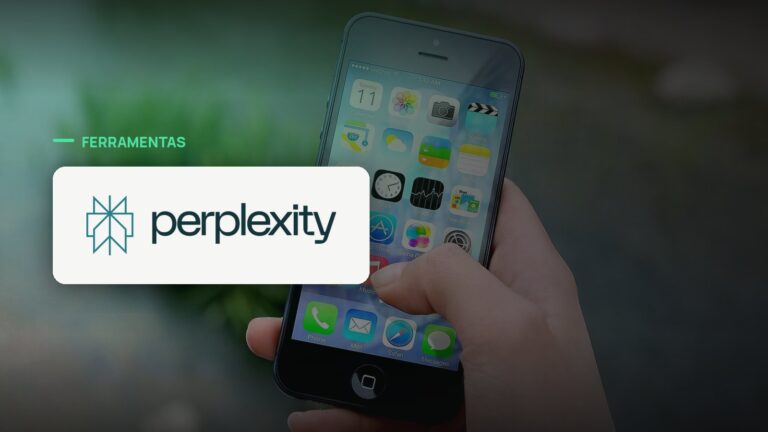 Logo oficial da Perplexity sobre foto de apps e dispositivos, capa da notícia: Perplexity lança modo híbrido para Mac e mistura IA local com nuvem