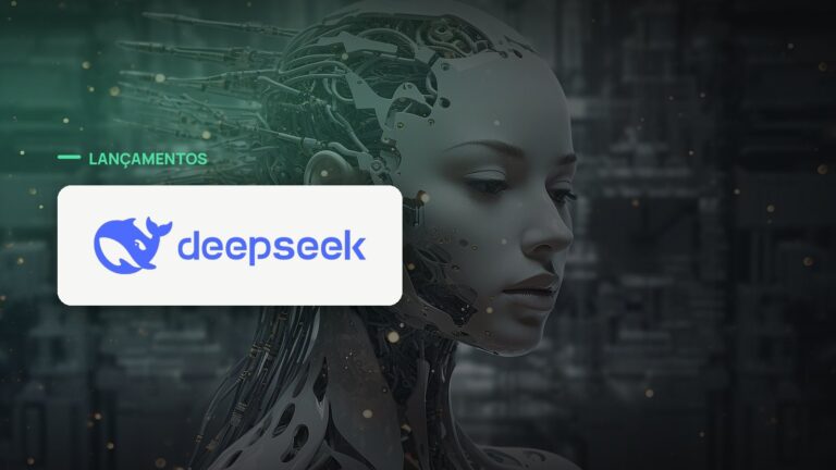 Logo oficial da DeepSeek sobre foto de inteligência artificial, capa da notícia: DeepSeek abre o V4-Flash-Vision-Exp, o primeiro olho da família V4