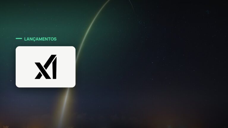 Logo oficial da xAI sobre foto de inteligência artificial, capa da notícia: SpaceXAI anuncia Grok 4.5, modelo “classe Opus” mais barato que a concorrência