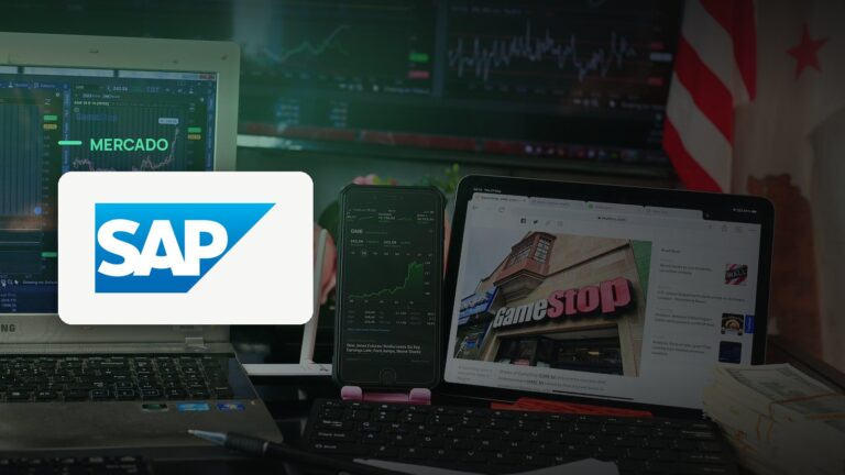 Logo oficial da SAP sobre foto de mercado financeiro, capa da notícia: SAP conclui compra da Prior Labs e investe mais de €1 bilhão em IA de fronteira europeia