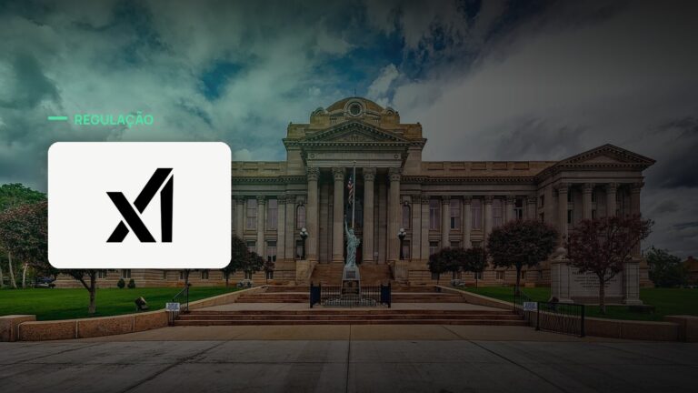 Logo oficial da xAI sobre foto de regulação e governo, capa da notícia: Grok 4.5 já está no mundo todo, menos na União Europeia, por causa do AI Act