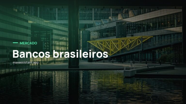 Capa editorial Max IA Assistant com o tema Bancos brasileiros sobre foto de bancos, notícia: Bancos brasileiros vão investir R$ 50,4 bilhões em tecnologia em 2026, com IA cada vez mais no backoffice