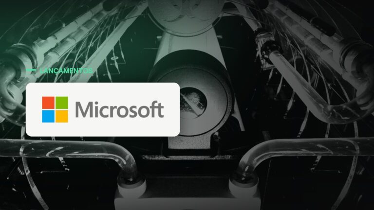 Logo oficial da Microsoft sobre foto de cibersegurança, capa da notícia: Microsoft lança MAI-Cyber-1-Flash, modelo de IA que bate rivais em cibersegurança pela metade do preço