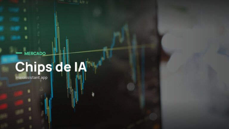 Capa editorial Max IA Assistant com o tema Chips de IA sobre foto de chips e semicondutores, notícia: Ações de chips de IA desabam com temores sobre gastos e concorrência da China