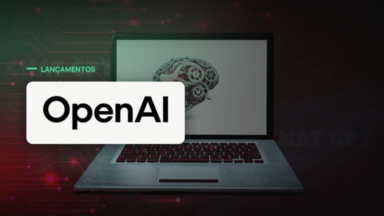 Logo oficial da OpenAI sobre foto de inteligência artificial, capa da notícia: OpenAI abre ChatGPT de graça para 100 mil pesquisadores acadêmicos até 2027