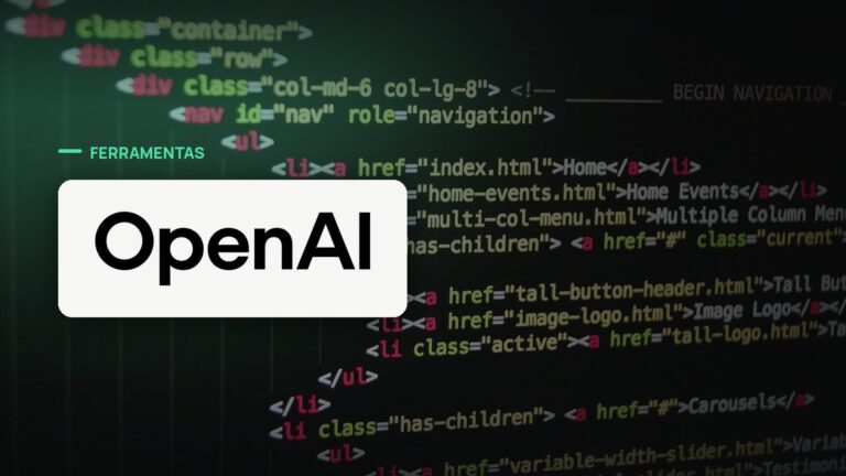 Logo oficial da OpenAI sobre foto de código e desenvolvimento, capa da notícia: Codex da OpenAI reduz limite de contexto para 272 mil tokens e eleva risco de fatura premium