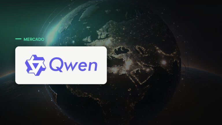 Logo oficial da Qwen sobre foto de inteligência artificial, capa da notícia: Alibaba lança o Qwen3.8-Max e prepara liberação de pesos abertos