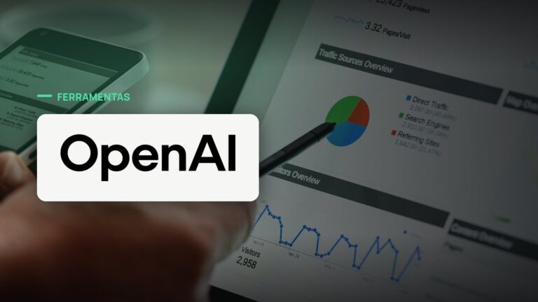 Logo oficial da OpenAI sobre foto de publicidade e preços, capa da notícia: OpenAI leva teste de anúncios do ChatGPT ao Brasil e a mais quatro países