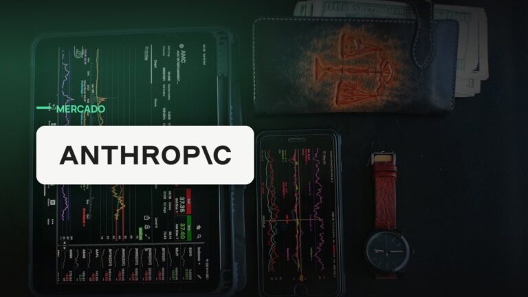 Logo oficial da Anthropic sobre foto de mercado financeiro, capa da notícia: Anthropic negocia compra da Decart AI por US$6 bilhões, maior aquisição de sua história