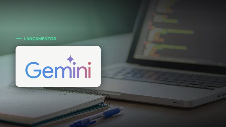 Logo oficial da Gemini sobre foto de código e desenvolvimento, capa da notícia: Google lança Gemini 3.7 Flash, modelo barato para código e agentes de IA